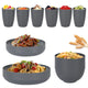 Stylish Dark Grey Wheat Straw Dinnerware Set - 24 Pieces Including Plates, Bowls & Cups - Mekamart Australia