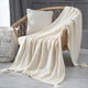 110cm x 150cm Beige Knitted Sofa Blanket for Autumn and Winter Naps - Mekamart Australia