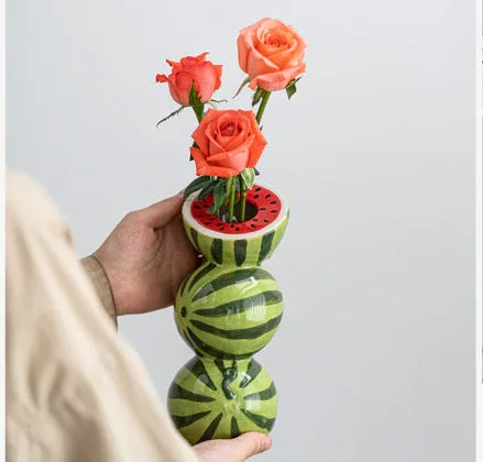 Watermelon Nordic-Style Minimalist Fruit and Flower Vase - Modern Home Decor - Mekamart Australia