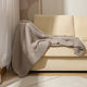 Khaki Plush Solid Color Knitted Blanket for Sofa and Office - Cozy Comfort - Mekamart Australia