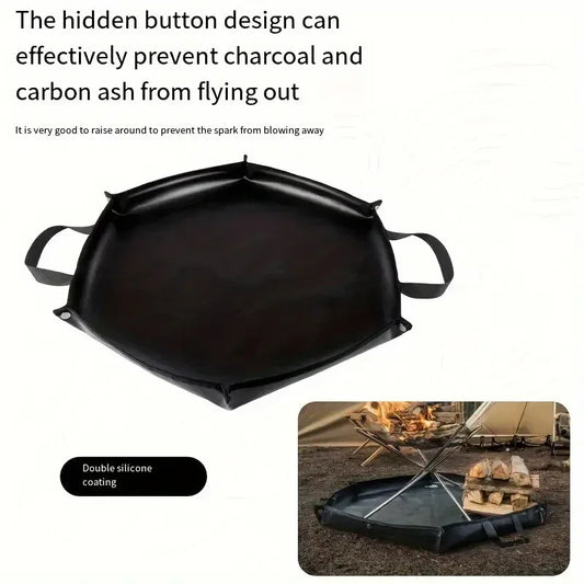64cm Hexagonal Double-Sided Silicone Fireproof Mat for BBQ and Camping - Mekamart Australia