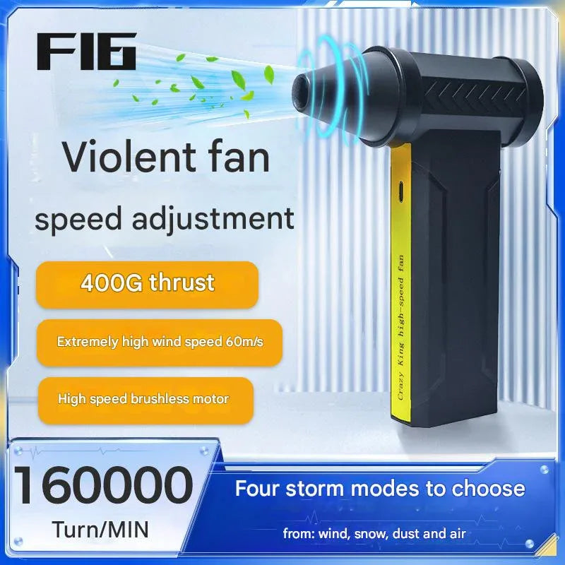 Portable Jet Fan - 200W Powerful Handheld Air Duster & Blower (Wood Grain) - Mekamart Australia