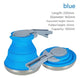 Blue 1.5L Collapsible Silicone Camping Kettle - Portable Foldable Travel Water Boiler, Stainless Steel Base - Mekamart Australia