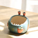 2 Pcs Blue Whimsical Monster Ceramic Succulent Planter - Hand-Painted Character Pot with Drainage - Mekamart Australia