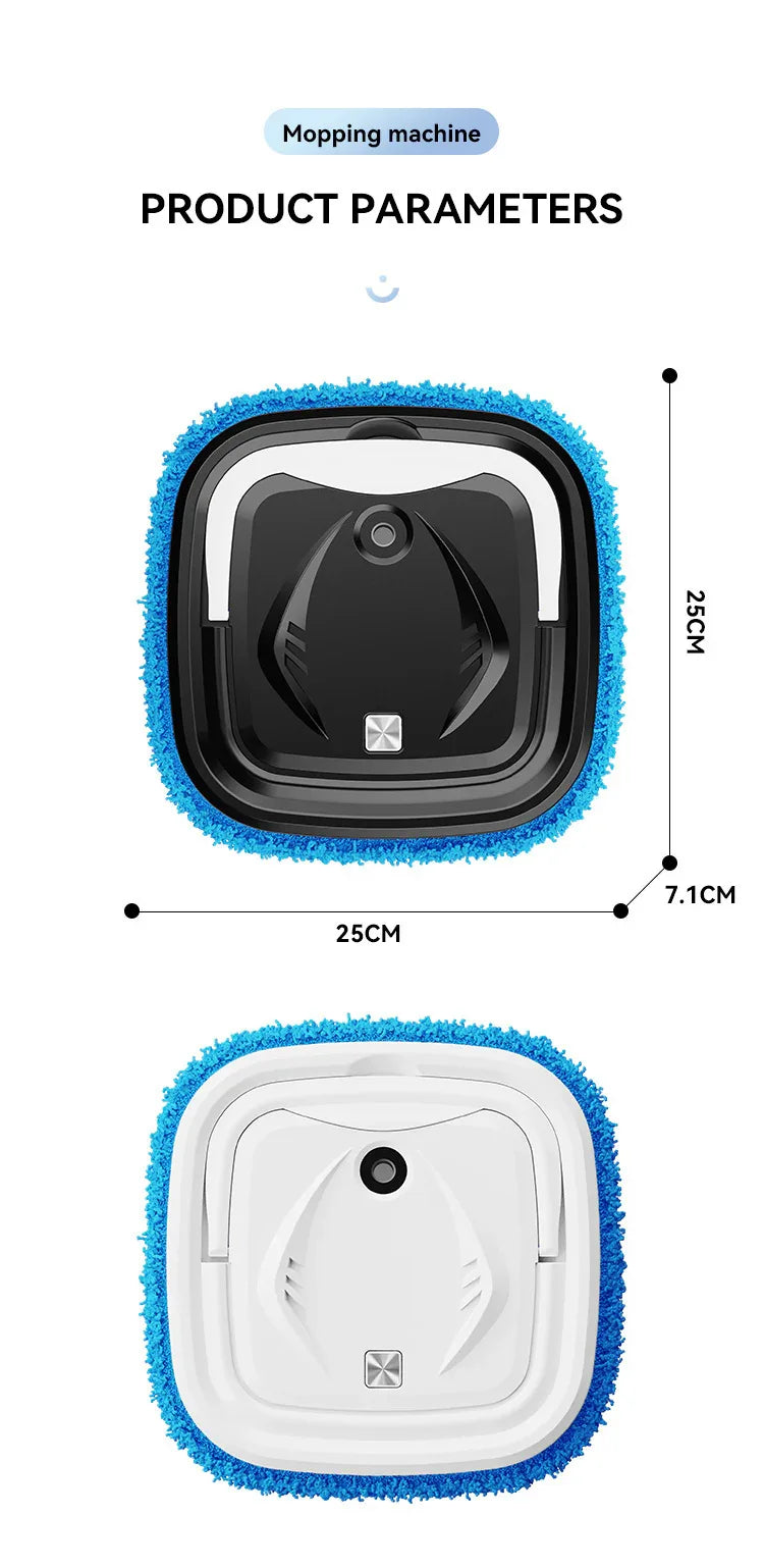 White Smart Robotic Floor Mop with Humidifier Spray - Ultra-Slim Automatic Wet & Dry Floor Cleaner - Mekamart Australia