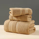 Brown Premium 3-Piece 100% Cotton Towel Set - Ultra Soft, Absorbent & Quick-Dry for Bathroom - Mekamart Australia