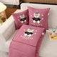 Pink Cap Bear 2-in-1 Foldable Car Pillow Blanket - Cozy 40x40cm Pillow, Unfolds to 100x150cm Blanket for Travel and Office Naps - Mekamart Australia