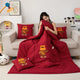 Wine Red Fashion Bear 2-in-1 Foldable Car Pillow Blanket - Cozy 40x40cm Pillow, Unfolds to 100x150cm Blanket for Travel and Office Naps - Mekamart Australia