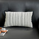 Black-white 2PCS Luxe Thick Chenille Herringbone Pillow Cover - Solid Color Square Lumbar Pillow - Mekamart Australia