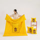 Yellow Kapybara - 2-in-1 Foldable Car Pillow Blanket - Cozy 40x40cm Pillow, Unfolds to 100x150cm Blanket for Travel and Office Naps - Mekamart Australia