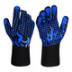 Blue a Pair Of Extreme Heat Resistant BBQ Gloves (500°C) - Aramid Fiber with Non-Slip Silicone Grip for Grilling & Oven Use - Mekamart Australia