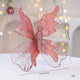 Rose Gold Large Glitter Butterfly Christmas Ornaments (Set of 2) - Clip-On Decorations for Trees & Wreaths - Mekamart Australia
