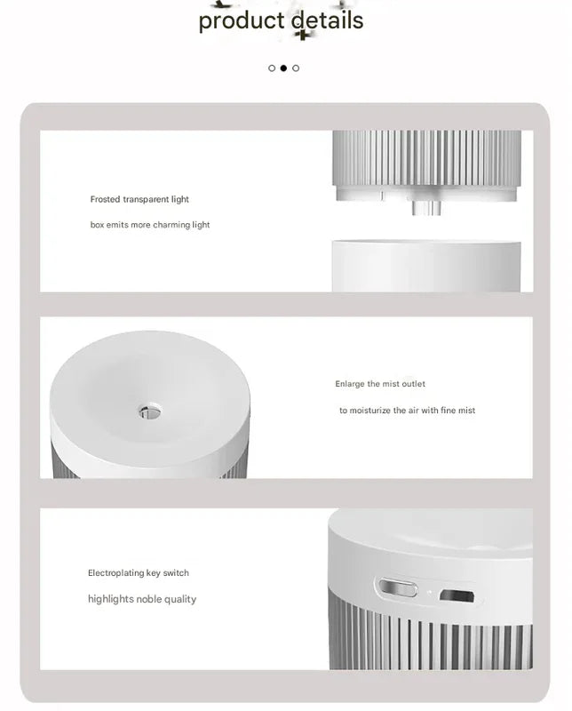 2-Piece White Mini Desktop Humidifier - Portable Mist Maker for Home and Car Use - Mekamart Australia