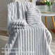 Grey Plush Ribbed Coral Fleece 3-Piece Towel Set - Ultra Soft & Absorbent Bath, Hand Towel and Hair Wrap - Mekamart Australia