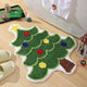 Green Christmas tree style Festive Christmas Shaped Floor Mat - Plush Non-Slip Holiday Accent Rug(Style 1) - Mekamart Australia