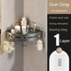Gun grey Premium No-Drill Corner Shower Caddy - Thickened ABS Bathroom Storage Shelf with Hooks, Quick Wall Mount Organiser - Mekamart Australia