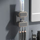 Automatic Toothpaste Dispenser with UVC Toothbrush Sterilizer & Holder - Wall Mounted, Rechargeable(Grey) - Mekamart Australia