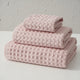 Luxurious 100% Cotton Waffle Weave Towel Set - 3-Piece Absorbent, Quick-Drying & Soft(Pink) - Mekamart Australia