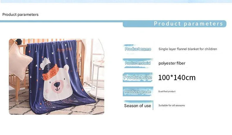 Ultra-Soft Kids Plush Fleece Blanket - Cozy Cartoon Animal Throw for All Seasons (Fawn) - Mekamart Australia