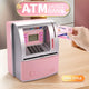Kids Electronic ATM Savings Bank - Digital Piggy Bank with Password, Auto Roll-in Banknotes & Coin Slot for Financial Learning Fun(pink) - Mekamart Australia
