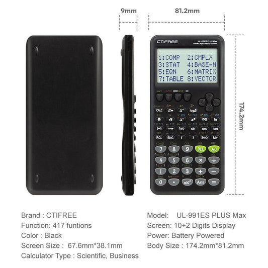 Advanced Scientific Calculator with 417 Functions & Large Natural Textbook Display(silver)