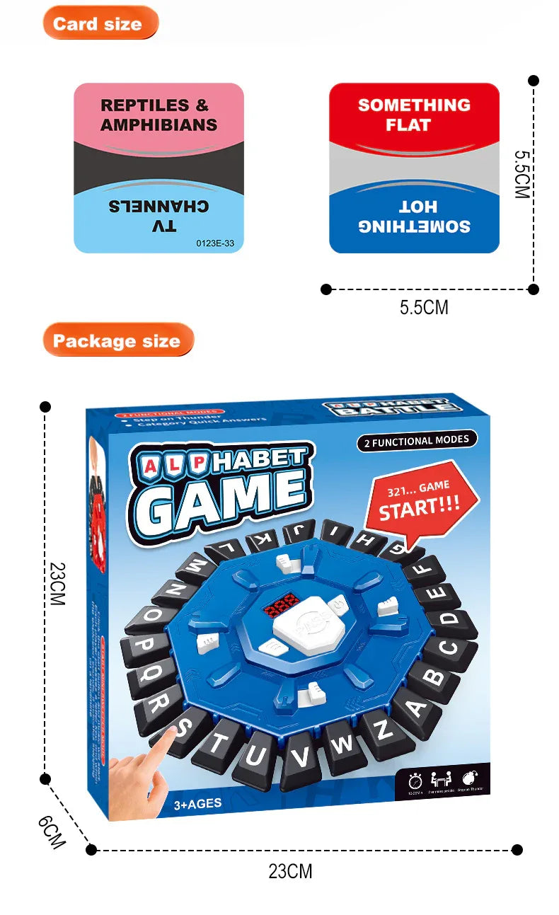 2pc Electronic Alphabet Categories Game - Fast-Paced Word Challenge for Family Fun(blue) - Mekamart Australia