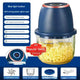 Electric Mini Garlic Chopper with Glass Bowl - USB Rechargeable, 6 Blades, Large Capacity(blue) - Mekamart Australia