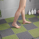 Grey And Green DIY Interlocking Non-Slip Floor Tiles - 12-Pack PVC Drainage Mat for Shower & Bathroom Safety - Mekamart Australia