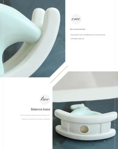 Pink Modern Ceramic Rocking Horse Ornament - Cute Porcelain Figurine for Desk & Shelf Decor - Mekamart Australia