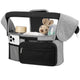 Grey and Black Stitching Universal Stroller Organiser Caddy with Insulated Cup Holders and Detachable Wristlet - Mekamart Australia