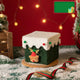 White and Green Luxe Plush Christmas Gift Box - Decorative Holiday Treat Box with Snowy Trim - Mekamart Australia