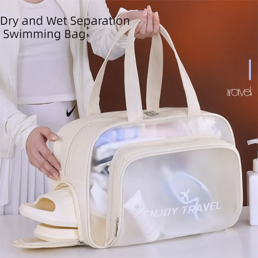 Green Waterproof Wet Dry Separation Travel Bag - Gym, Beach, Swim, Sports Tote with Shoe Compartment(Filming props are not included) - Mekamart Australia