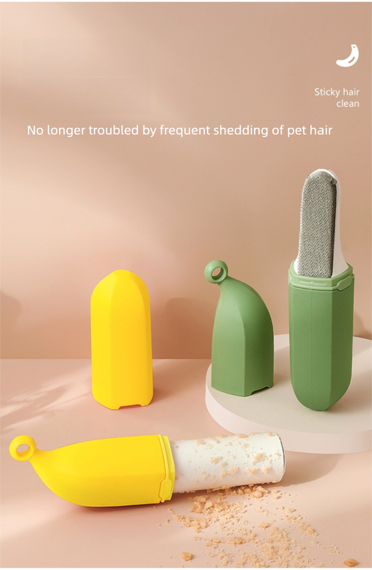 Green Multifunctional Banana-Shaped Lint Remover ā Portable Sticky Hair Cleaner with 6 Replaceable Rolls