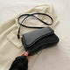 Black Minimalist Chic Shoulder Bag - Simple Crossbody Handbag for Women (24.5x6x16.5 cm, 0.3KG) - Mekamart Australia