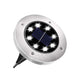 4-Pack Classic Large 8 LED Solar In-Ground White Light Set (12 x 12 x 13 cm) - Stainless Steel Waterproof Garden Spike Lamps for Lawn & Pathway - Mekamart Australia