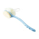 2-Pack Blue 2-in-1 Soft Bristle Long Handle Bath Brush & Shower Pouf Combo - Double-Sided Back Scrubber for Adults & Kids - Mekamart Australia