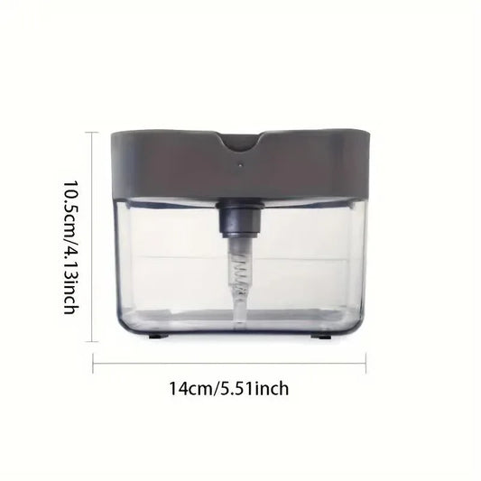 2-Pack White Kitchen Press-Type Dish Soap Dispenser & Sponge Caddy - 2-in-1 Automatic Liquid Pump for Dish Scrubbers & Scouring Pads - Mekamart Australia