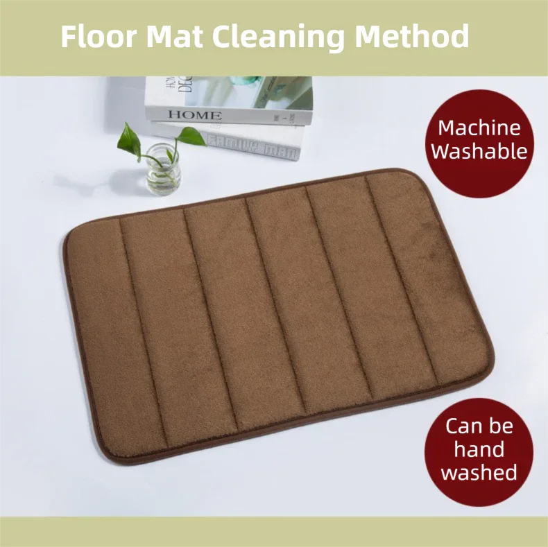Grey Ultra-Absorbent Non-Slip Thickened Bath Mat(1.8x45x70CM) - Luxurious Durable Soft Floor Rug with Rubber Backing, Hand & Machine Washable Doormat for Bathroom & Entry - Mekamart Australia