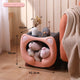 Pink Cute Cat-Themed Stackable Storage Bin - Multi-purpose Pet Bed & Toy Organizer - Mekamart Australia