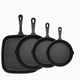 Four-piece set Heavy Duty Cast Iron Skillet & Grill Pan Thickened Vintage Style Cookware for Steak Breakfast & Camping - Mekamart Australia