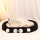 Oval-shaped black coal balls Large Cat Scratcher Bed 2 in 1 Sisal Scratching Pad & Plush Lounge Nest Durable Claw Grinder Mat for Indoor Cats - Mekamart Australia