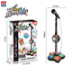 Black Kids Star Karaoke Microphone Stand Adjustable Height Music Toy with Flashing Lights and MP3 Connectivity for Boys and Girls - Mekamart Australia