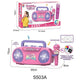 Pink Kids Portable Singing Machine Karaoke Boombox Toy with Microphone Flashing Lights and MP3 Music Player for Boys and Girls - Mekamart Australia
