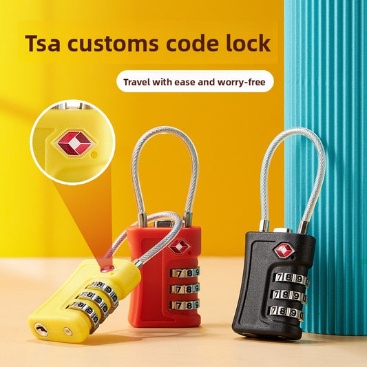 Yellow TSA Approved Cable Combination Padlock 3-Digit Security Lock for Travel Luggage Suitcase Gym Lockers Durable Steel Wire Australian Travel Essential