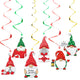 10 PCS Festive Gnome Christmas Hanging Swirl Decorations - Single Piece 18x15cm for Australian Homes - Mekamart Australia