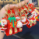 6PCS Christmas Silicone Keychain Cute Santa Snowman Bag Charm Festive Keyring for Kris Kringle Gifts - Mekamart Australia