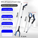 Blue and Black Handle Foldable Grabber Reacher Tool - 83cm Aluminium Litter Picker with Magnetic Tip - Lightweight Mobility Aid for Garden & Home Rubbish Cleanup - Mekamart Australia