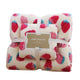 2 Pack Strawberry Coral Fleece Bath Towel Set - Ultra Soft Absorbent Microfibre Bathroom Towels with Hanging Loop - 70x140cm & 35x75cm - Mekamart Australia