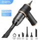 4-in1 Black Wireless Compact Handheld Car Vacuum Cleaner & Air Duster with 5 Nozzles/Brushes- 5300 Pa High Power Blower/Suction Tool for Auto, Home & Office - Mekamart Australia