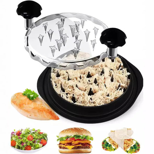 Black Chicken Shredder Machine with Transparent Lid & Brush - Manual Meat Chopper and Pulverizer for Cooked Chicken and Pet Food - Mekamart Australia